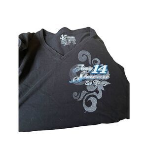 #14 Tony Stewart Nascar Ladies size M 3 Times Champ V Neck Double Sided T-Shirt